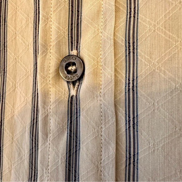 Gucci Slim Fit Button Down Silk Cotton Shirt - Picture 4 of 7